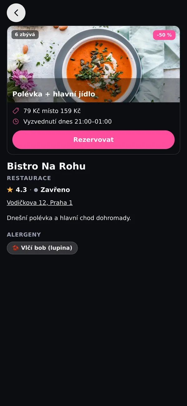 Detail nabídky, jak ho vidí zákazník