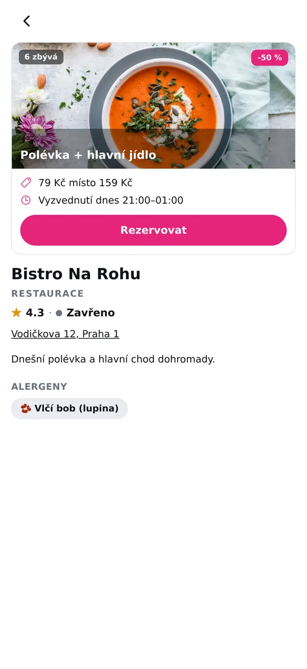 Detail nabídky, jak ho vidí zákazník
